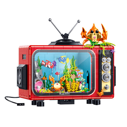 GULY Retro TV Display Building Set 60518 SKU image - 白底图-brick4.jpg