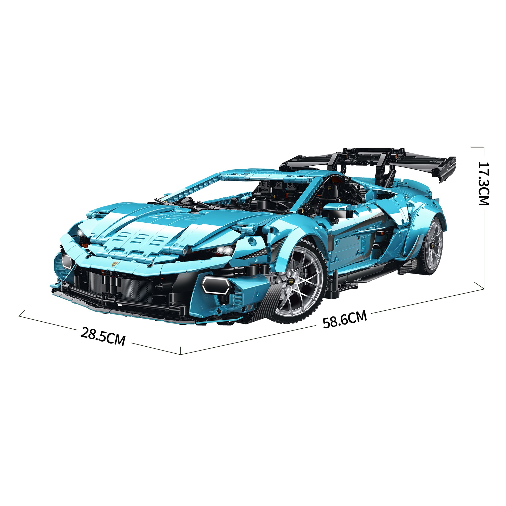 GULY 1:8 Sports Car Model Kit 10660 SKU image - 白底尺寸图.jpg