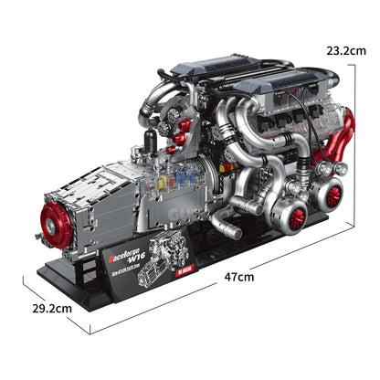 GULY W16 Engine Model Kit 60556 SKU image - 白底尺寸图.jpg