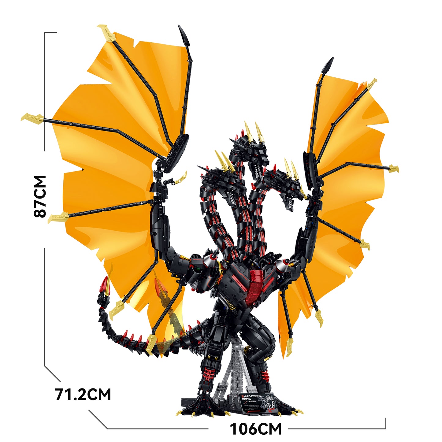 GULY Shadowed Wing Mecha Model Kit 80508 SKU image - 白底尺寸图.jpg